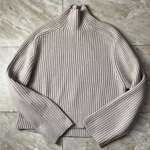 H&M mock neck ribbed sweater jumper NWOT